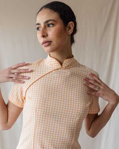 El Vestido Kyoto Vichy Naranja