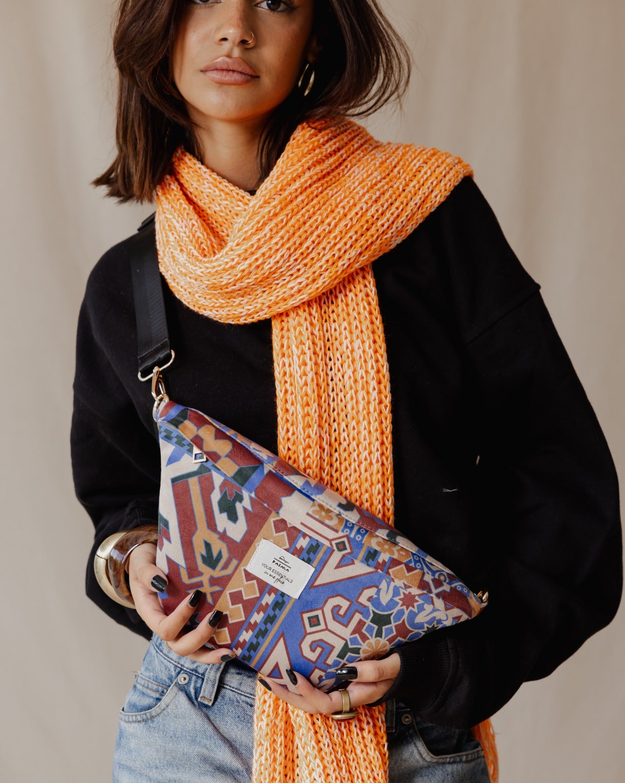 Bauchtasche mit Mosaik-Print