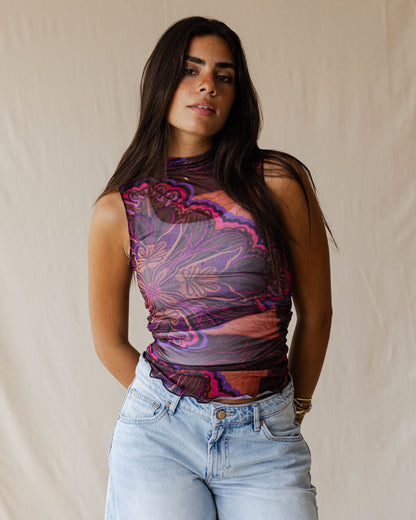 Daydream Bloom Sleeveless Mesh Top