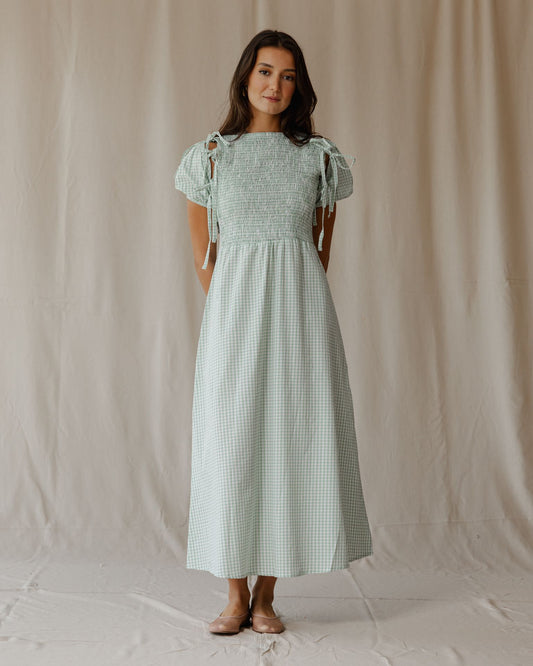 Robe pique-nique pastel menthe