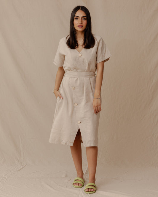 Abito in lino Resort Beige