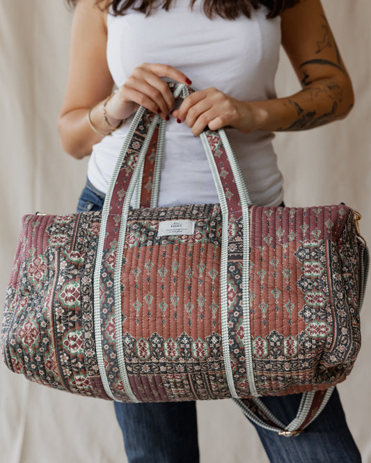 Oriental Patchwork Duffle Bag Brown