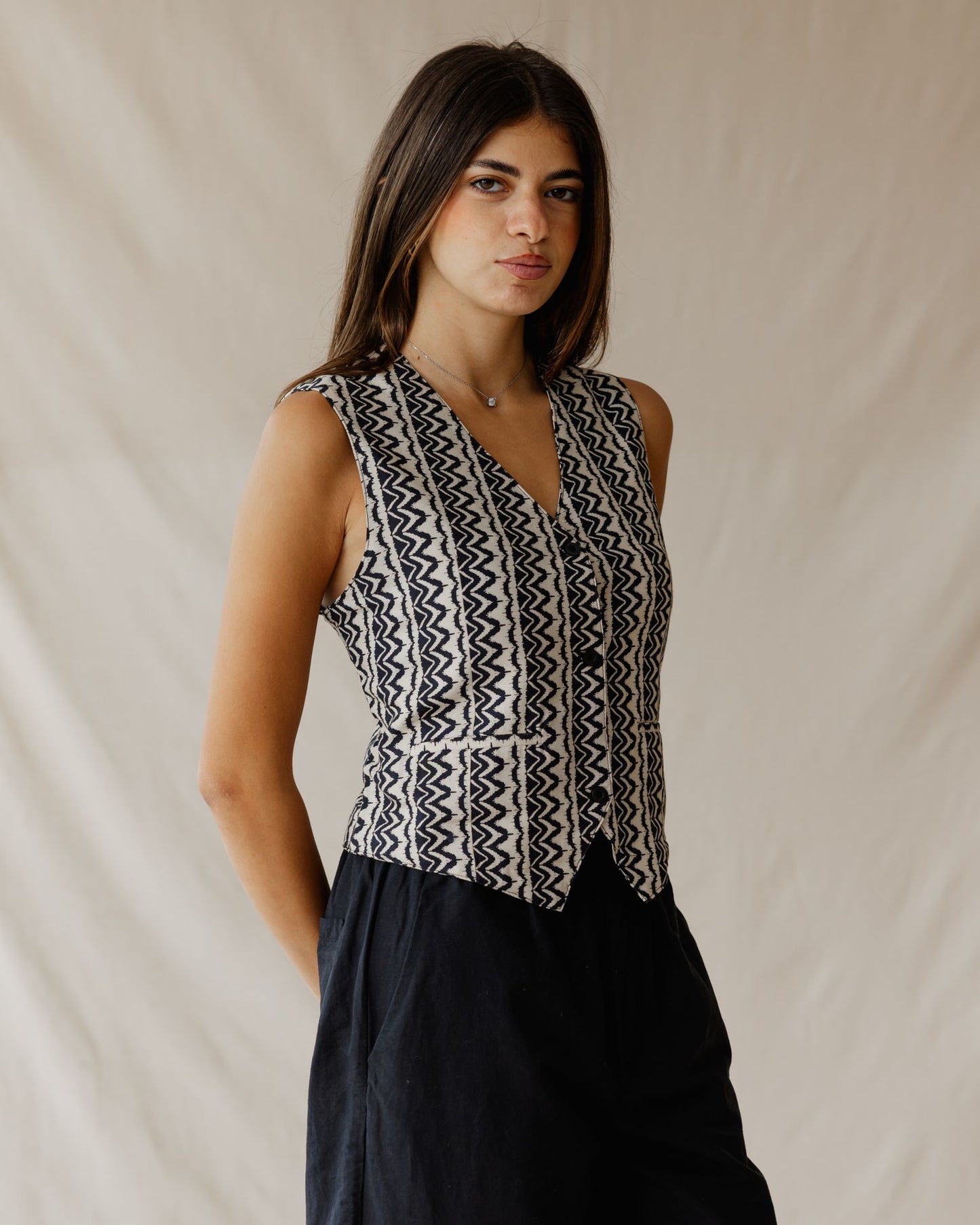 Boho Birds Vest Black