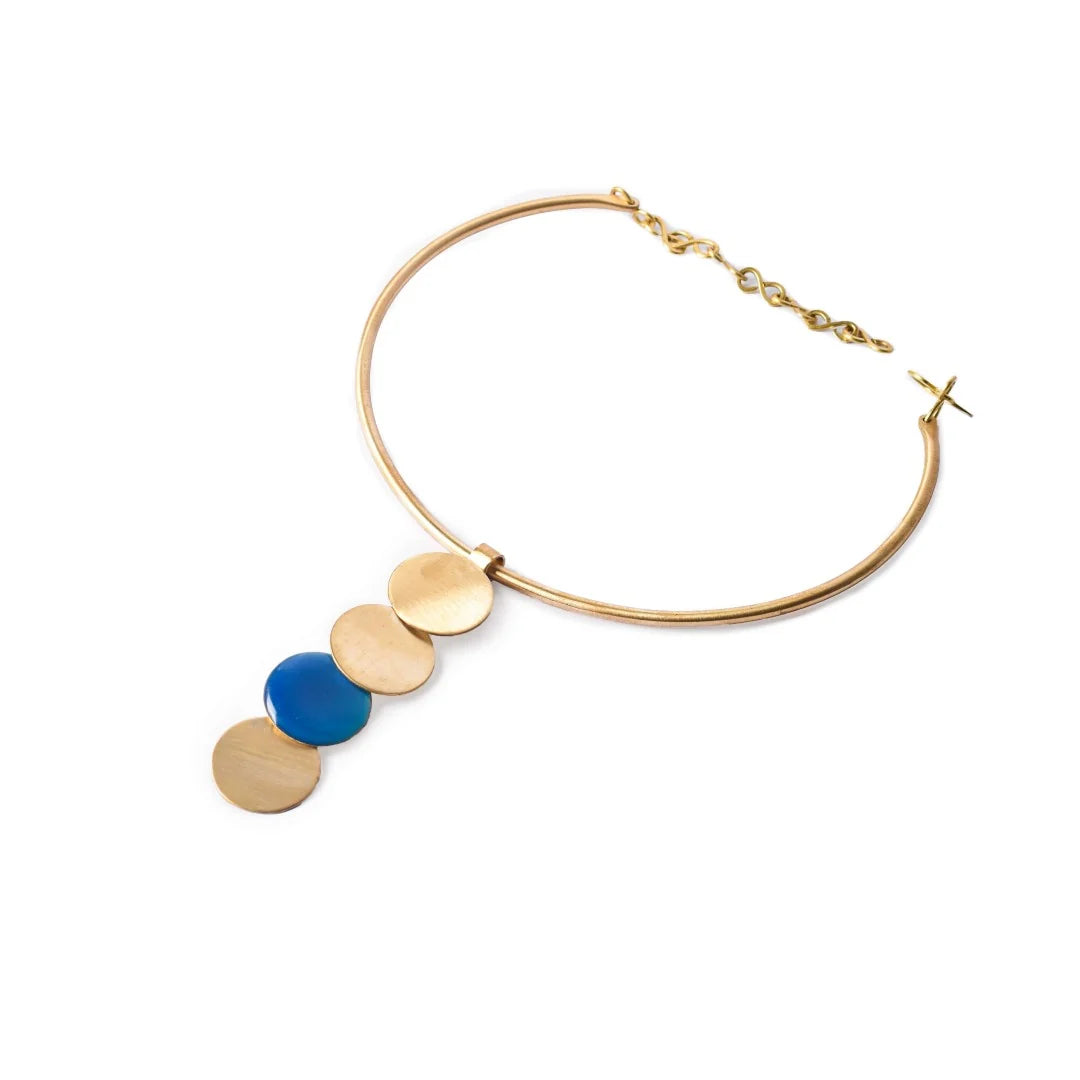 Enamel Brass Choker Blue