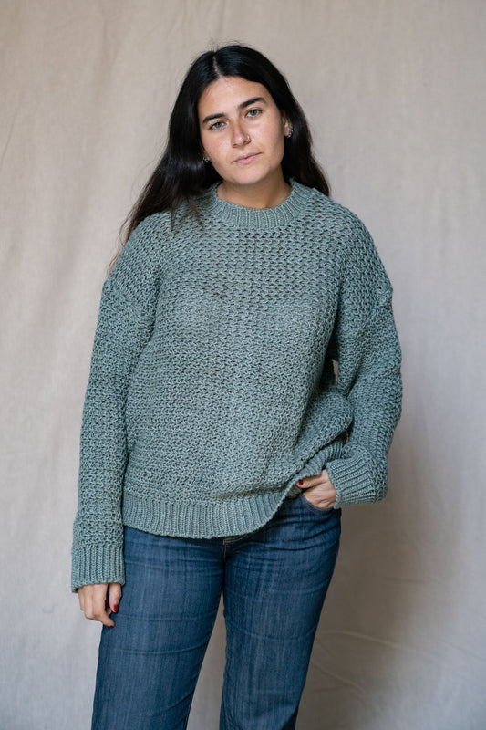 Maglione lavorato a maglia in grigio verdastro