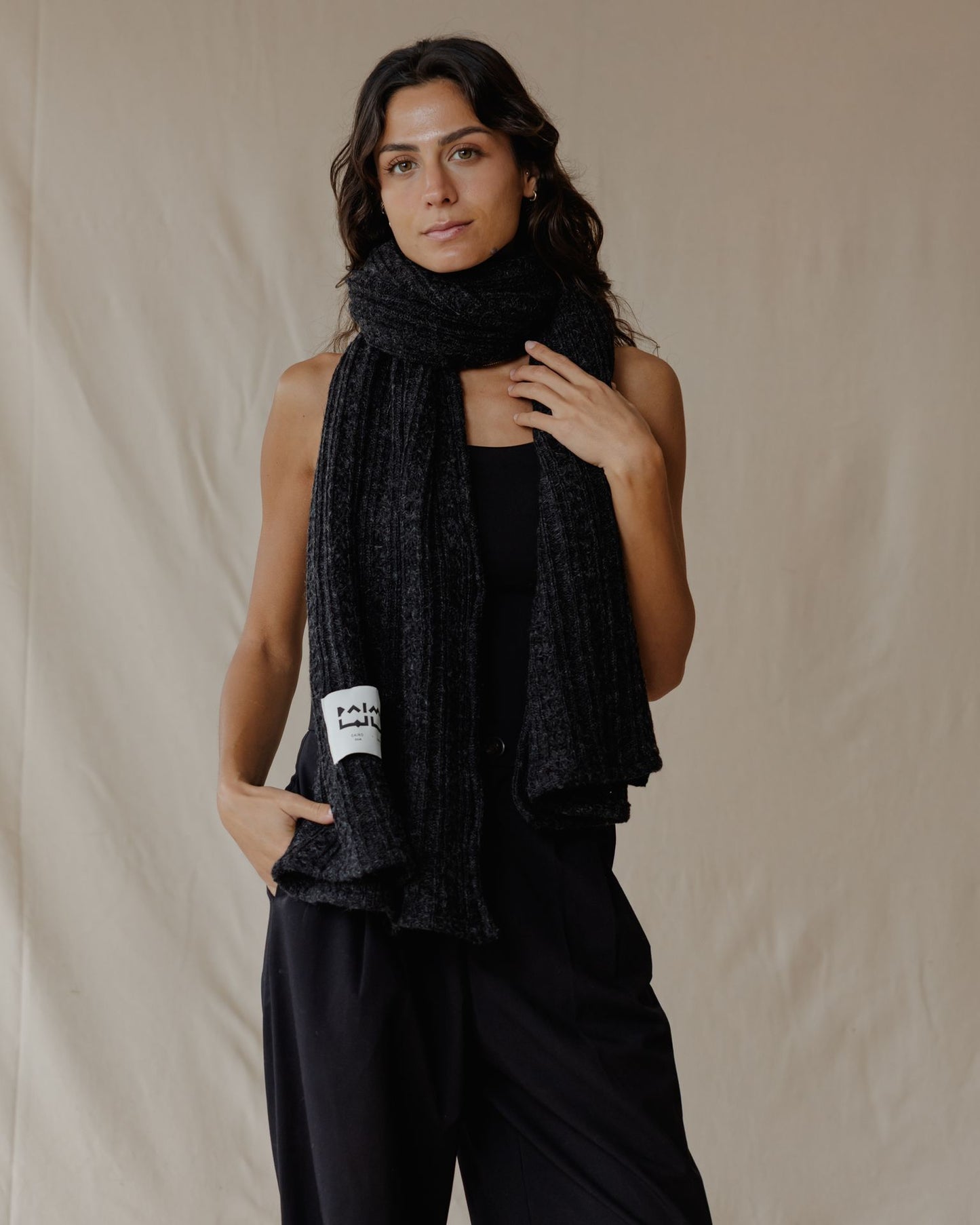 The Textured Black Scarf