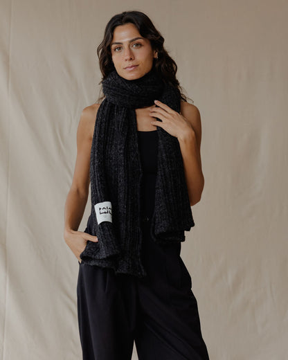 The Textured Black Scarf