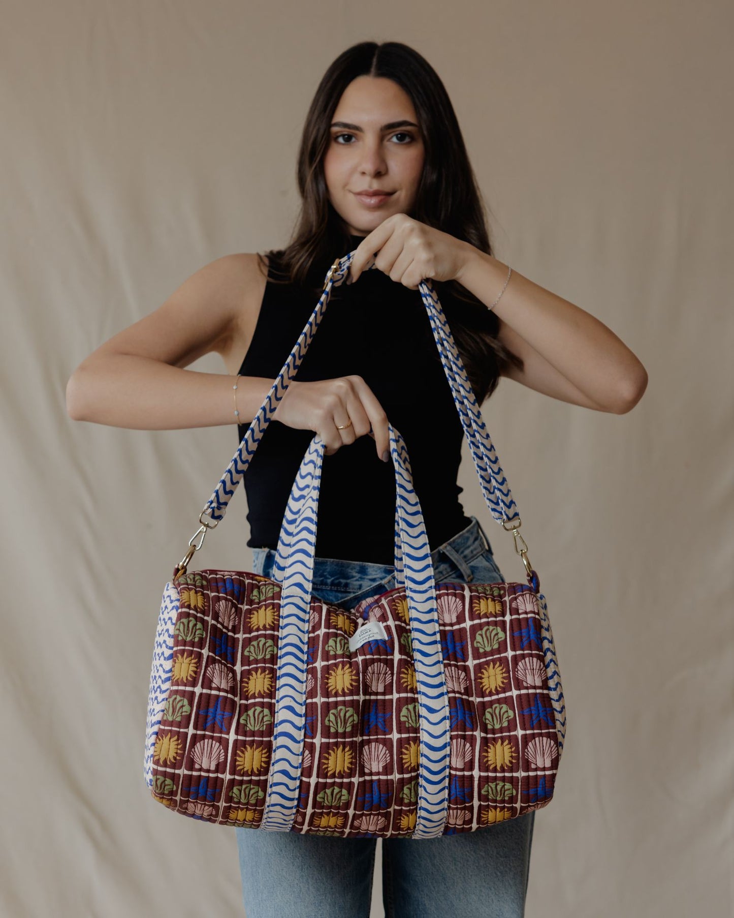 Boho Grid Duffle Bag