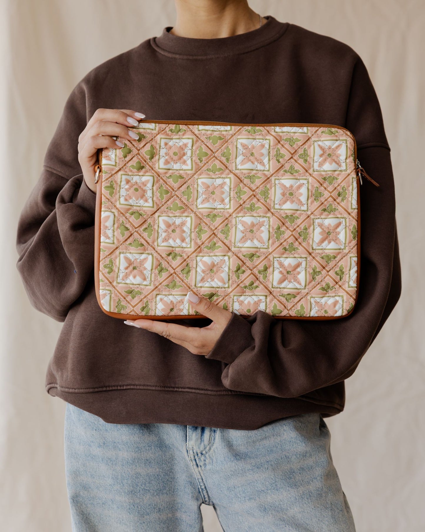 Funda Acolchada Mosaico Rosa Polvoriento