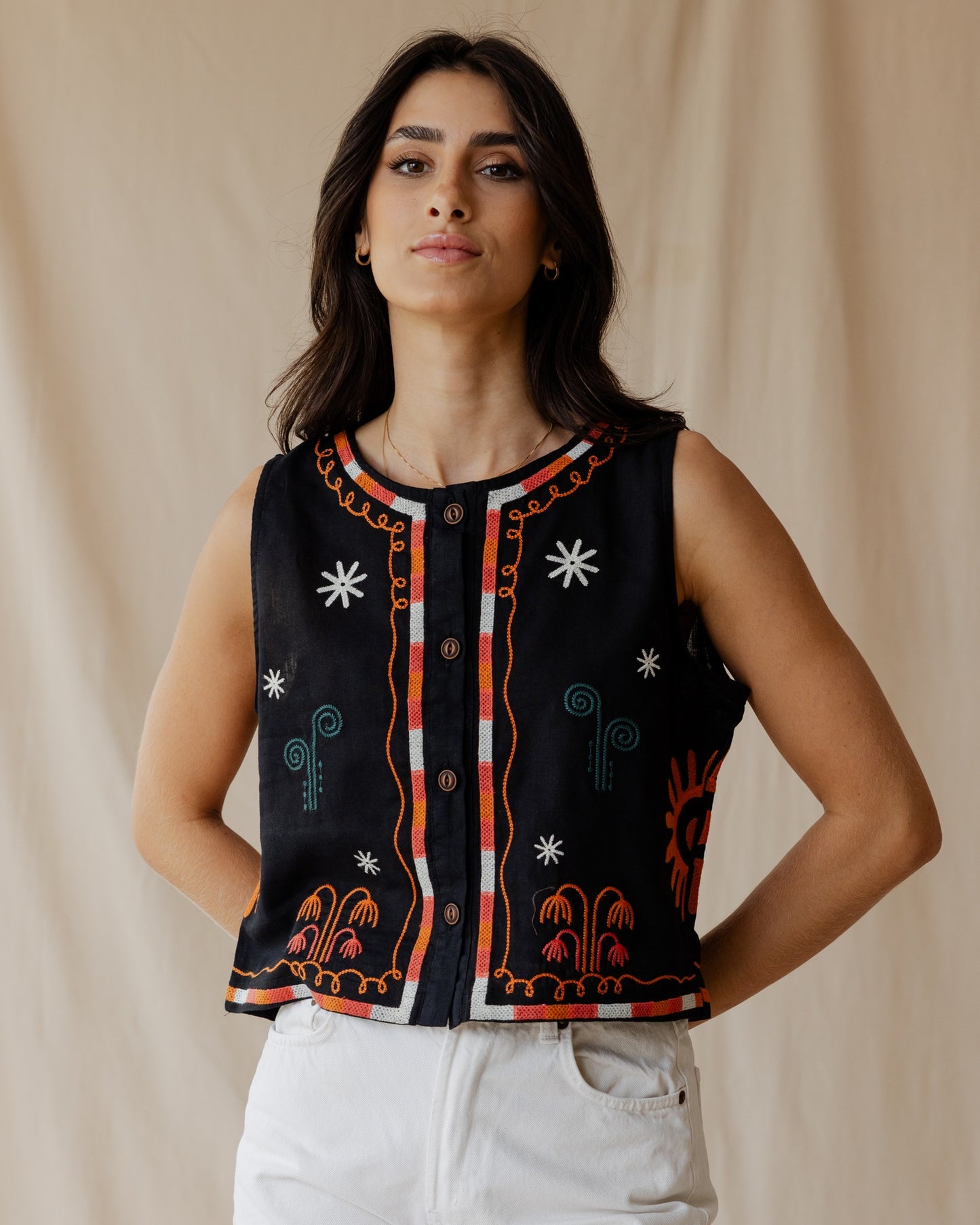 Stitched Memories Vest In Black
