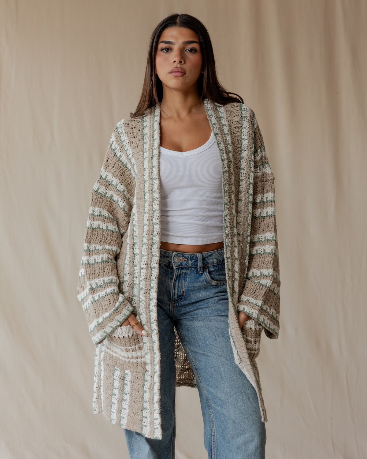 Oat Sand Pop Cardigan