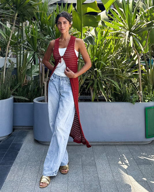 Sunset Trico Brick Cardigan