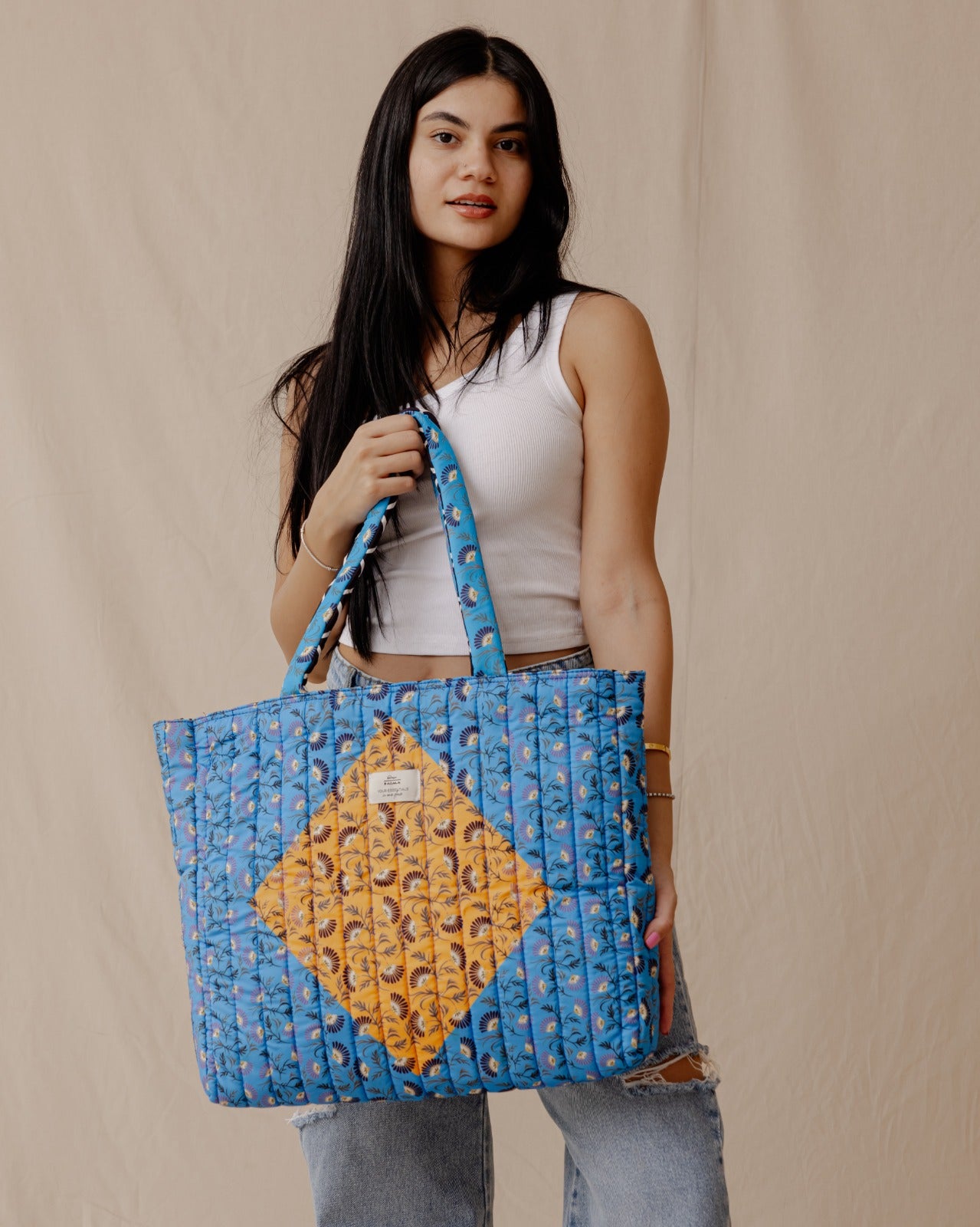 Blauer Garten doppelseitige Tasche