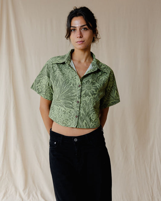 Camisa Antique Bloom en Oliva