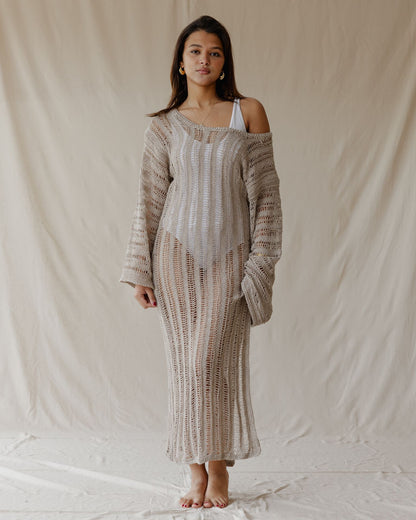 Copricostume Waves & Weave Metallic Cafe