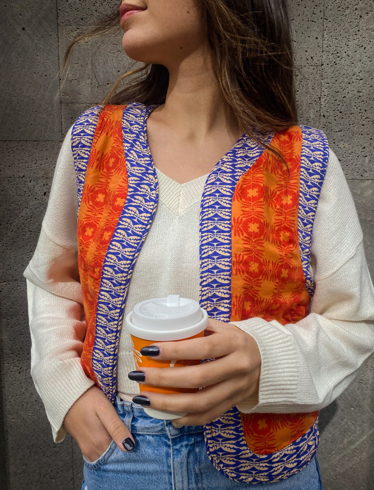 Gilet Réversible Palmera Bleu X Orange