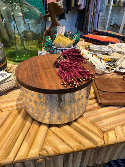 Cuenco L. de Aluminio con Tapa de Madera