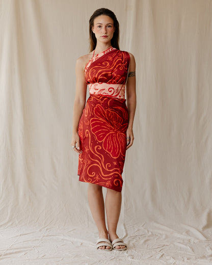 Hibiscus Song Orange Sarong
