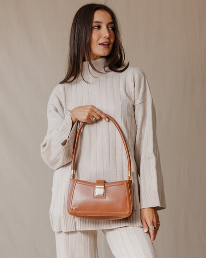 Bolso de hombro Luna en color habano