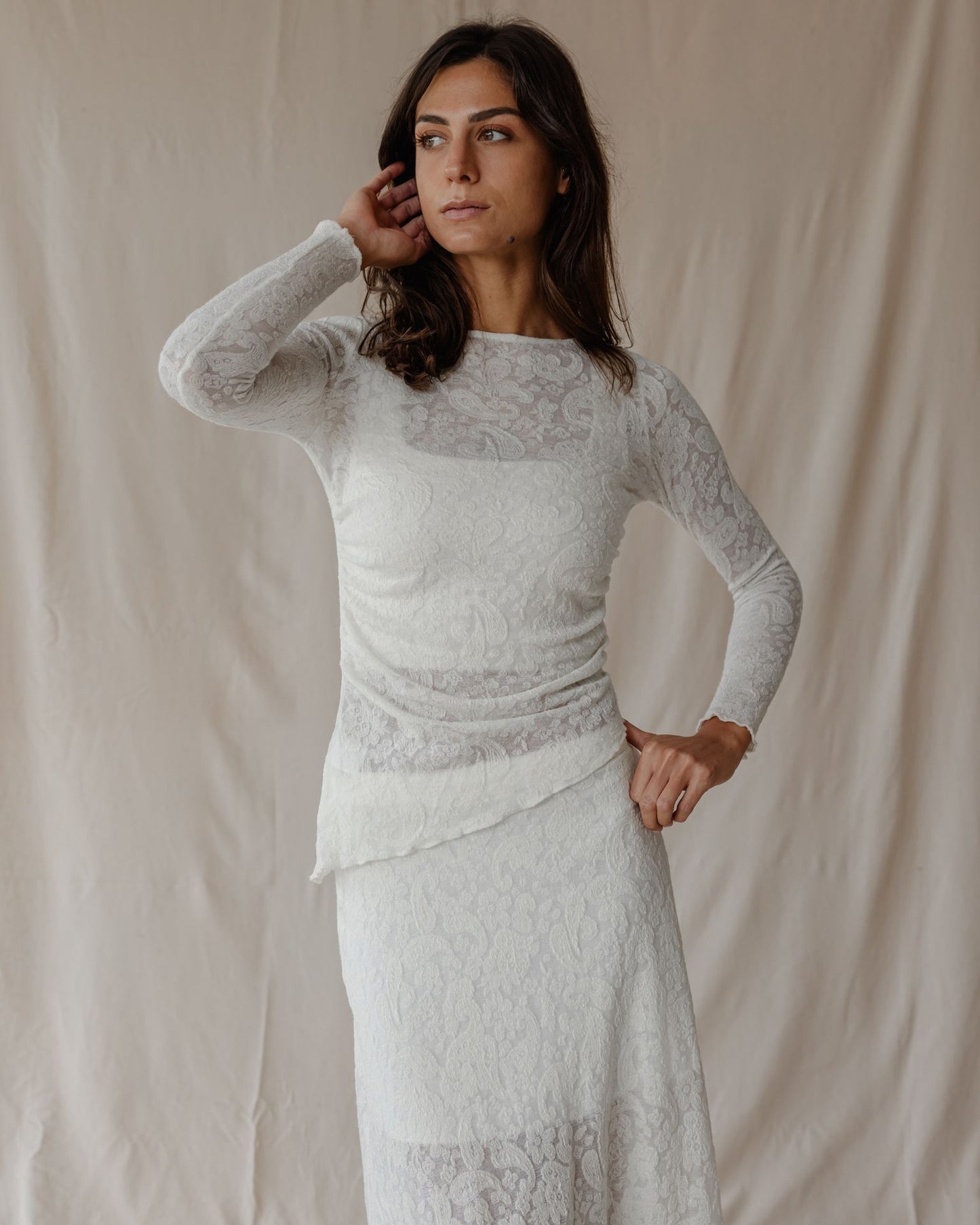 Top de Encaje Moonlight Marfil
