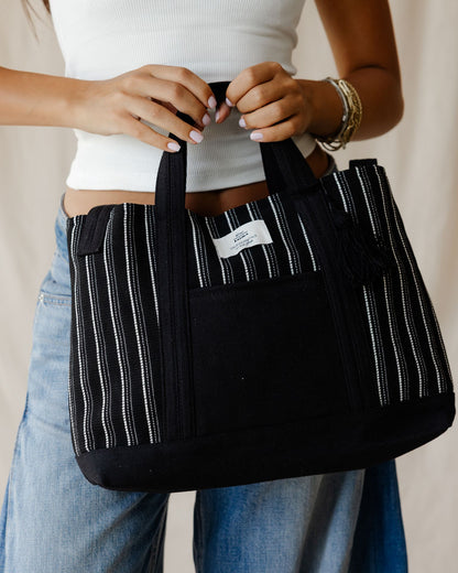 Black Striped Cross Bag