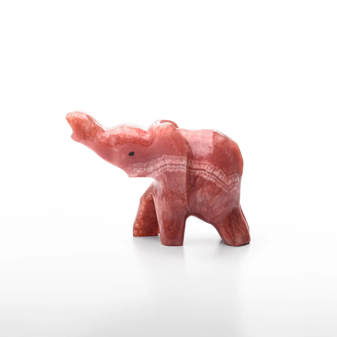 Small Elephant Alabaster Figurine Red