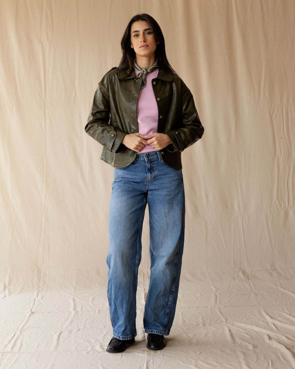 Olive Leather Jacket
