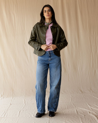 Olive Leather Jacket