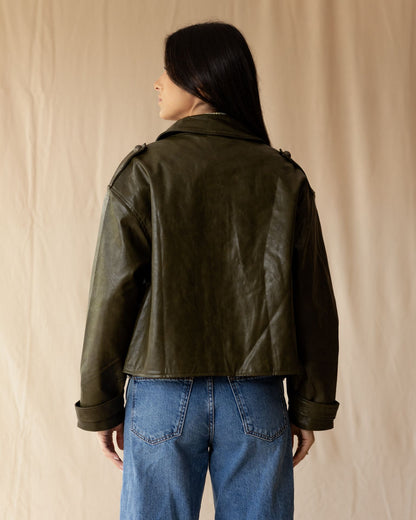 Olive Leather Jacket