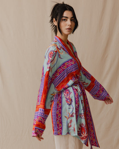 Kimono Pinnata en azul cielo