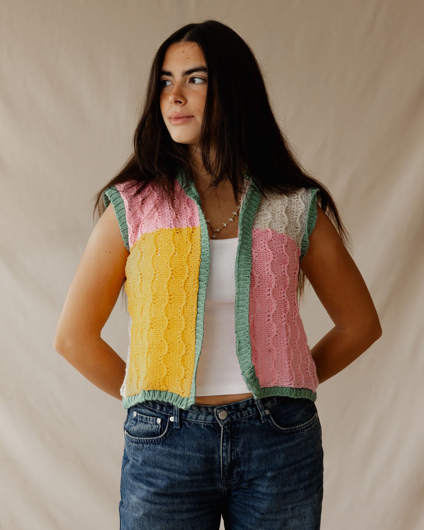 Lyra Pink Knit Vest