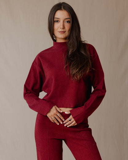 Relaxed Cashmere Set Burgundy