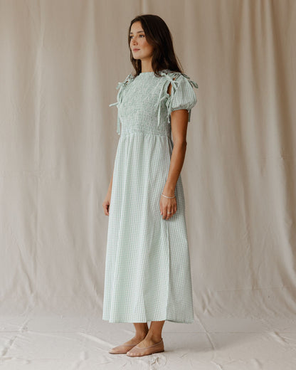 Robe pique-nique pastel menthe
