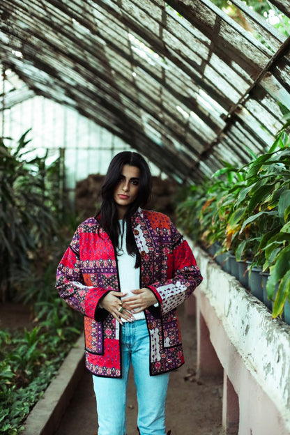 Veste Oversize Patchwork Violet