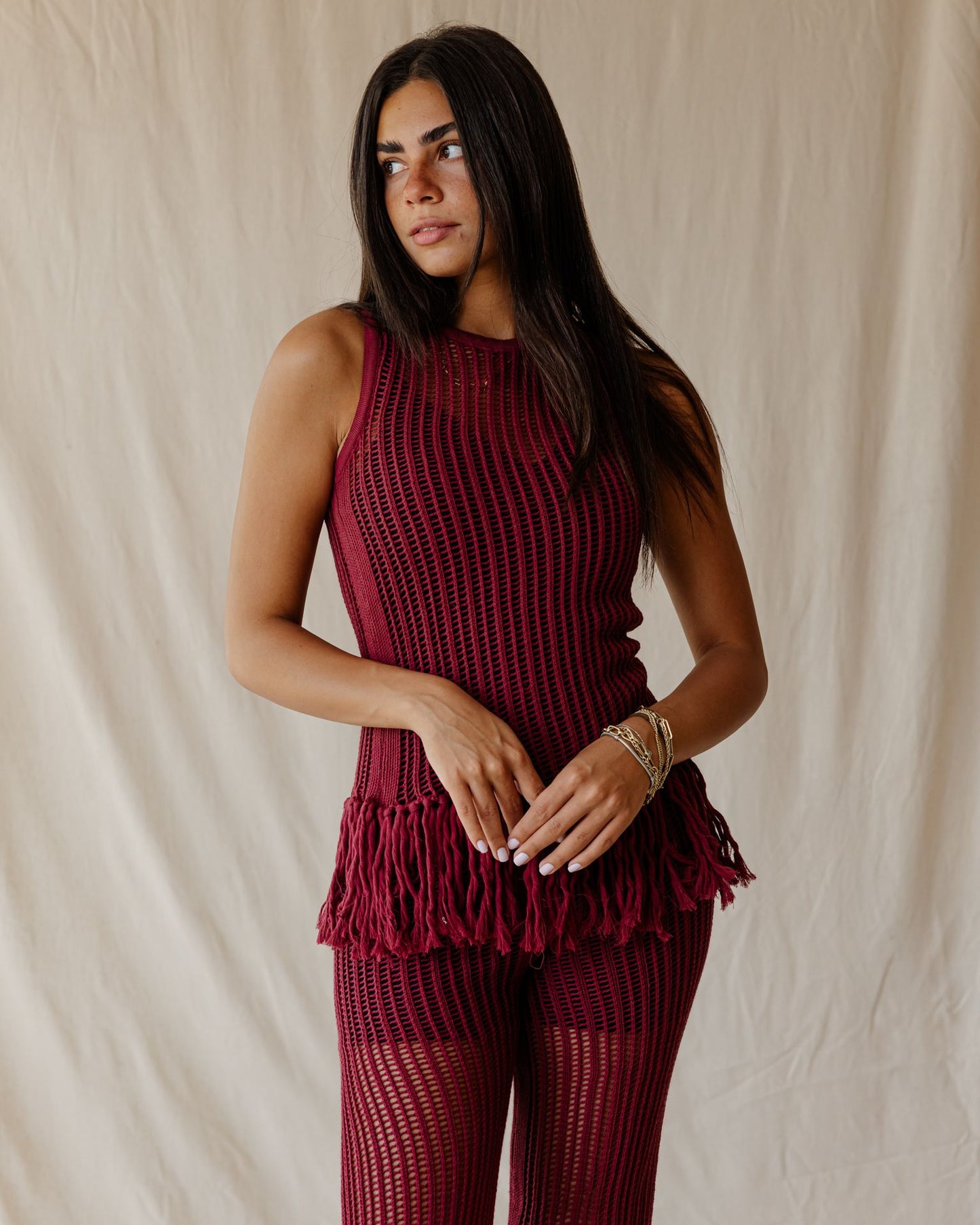 Isla Burgundy Knit Top