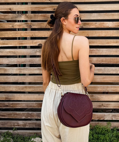 Bolso bandolera Jali burdeos