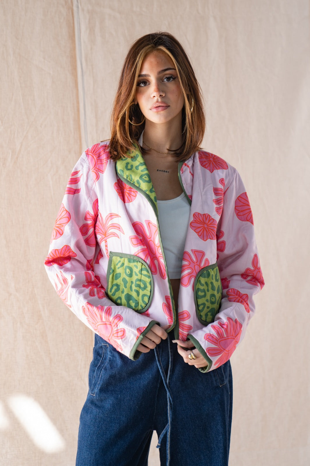 Doppelseitige Jacke „Garden Party“