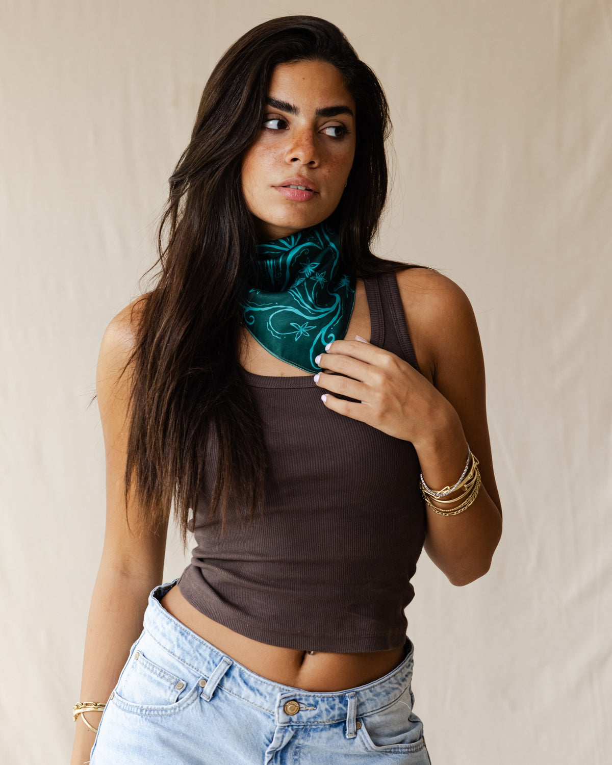 Weaving Earth Scarf In Green