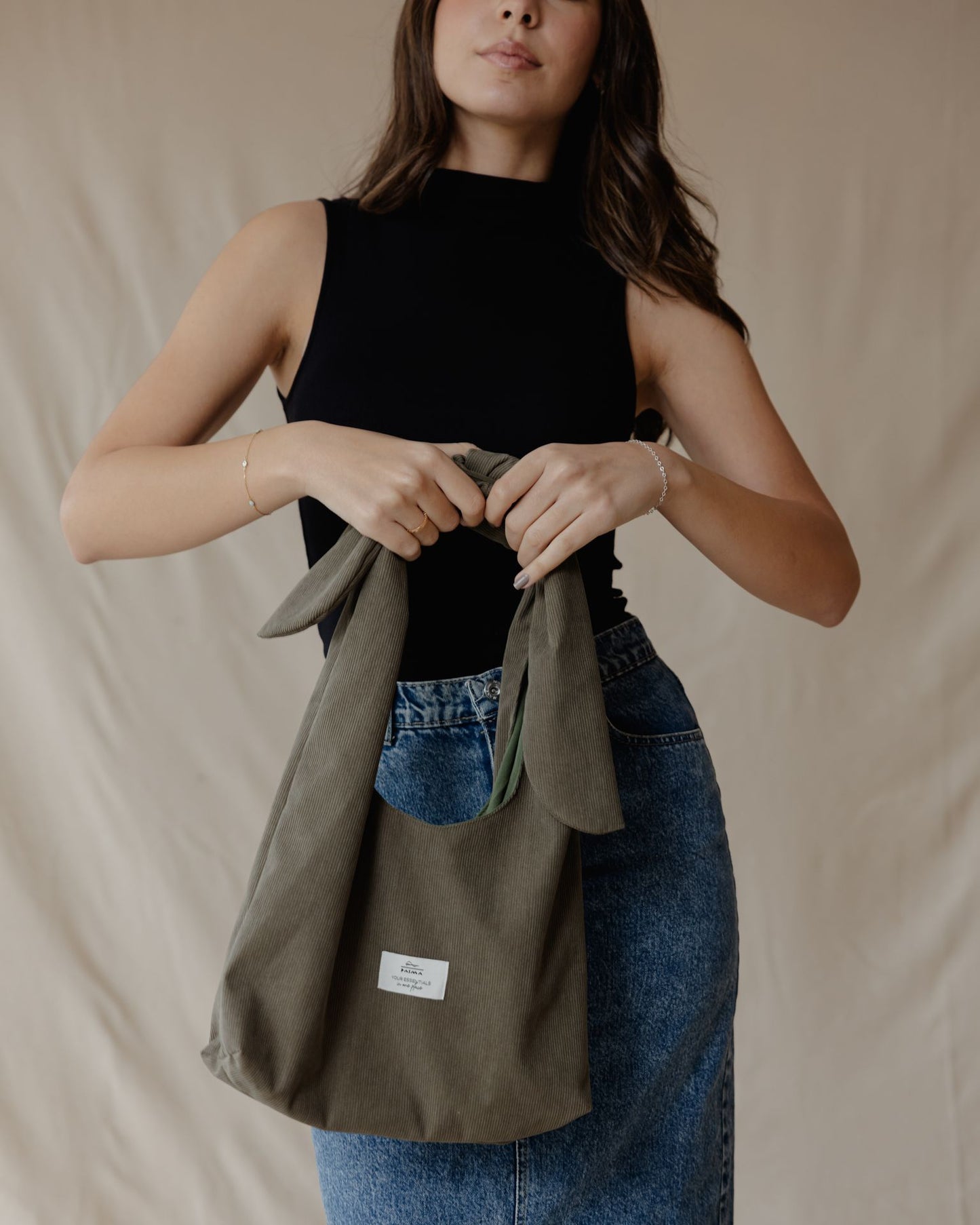 Vittoria Dark Olive Tote Bag