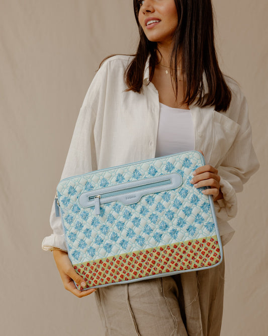 Baroque Quilted Sleeve Blue X Green