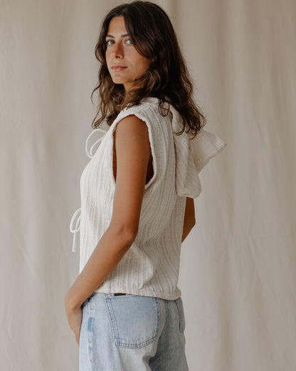 Colete Off-White com capuz em tecido