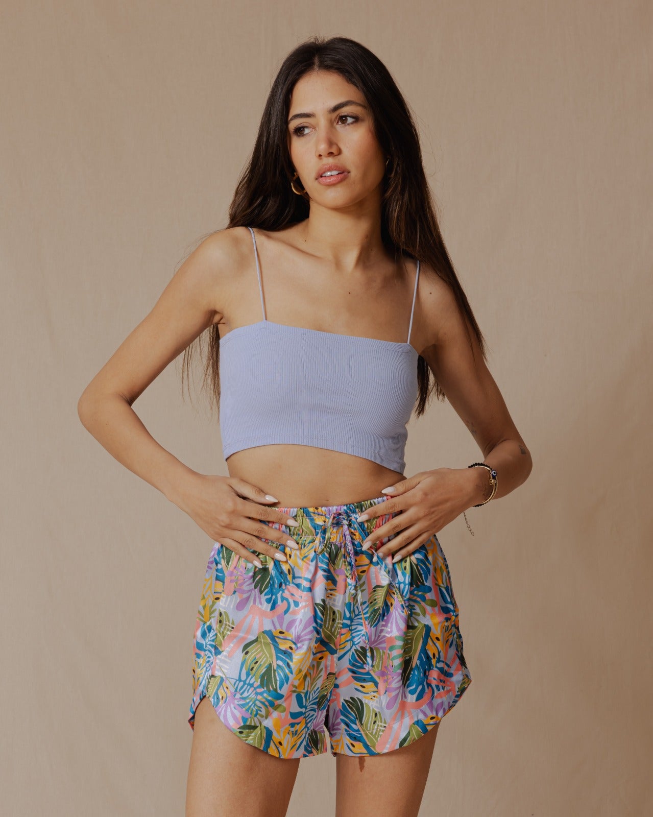 Pantalones cortos botánicos festivos lavanda