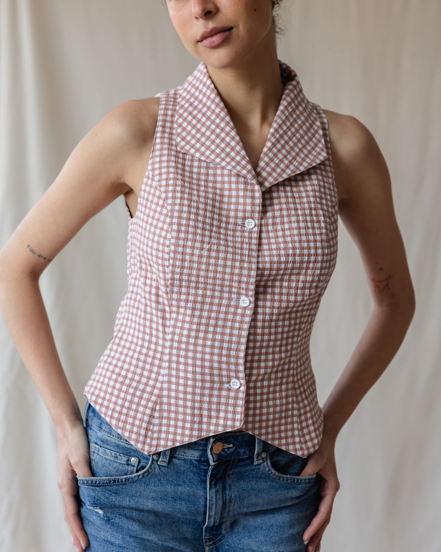 Kyoto Dusty Pink Gingham Shirt