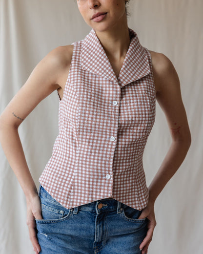 Kyoto Dusty Pink Gingham Shirt