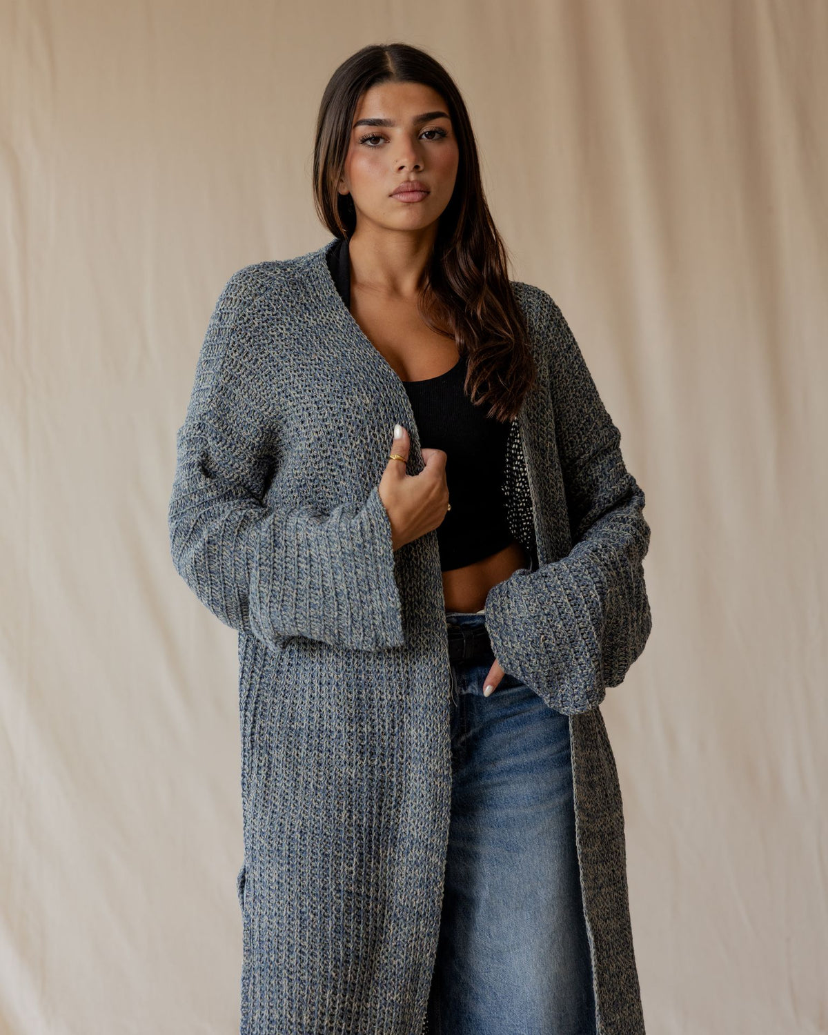 Mara Grey Knit Cardigan
