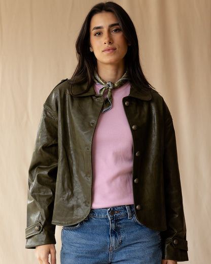 Olive Leather Jacket