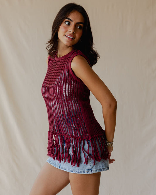 Isla Burgundy Knit Top