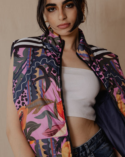 Gilet imperméable Tropical Feels rose vif