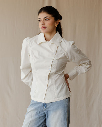 Scallop Muse White Shirt