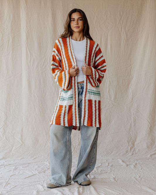 Terracotta Mint Pop Cardigan